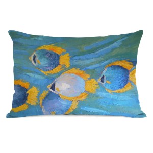 Highland Dunes Cipriano Fish School Outdoor Lumbar Pillow HMW11484